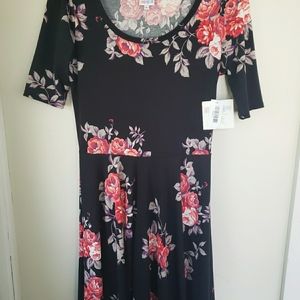 LuLaRoe Vintage Floral Nicole Dress Large